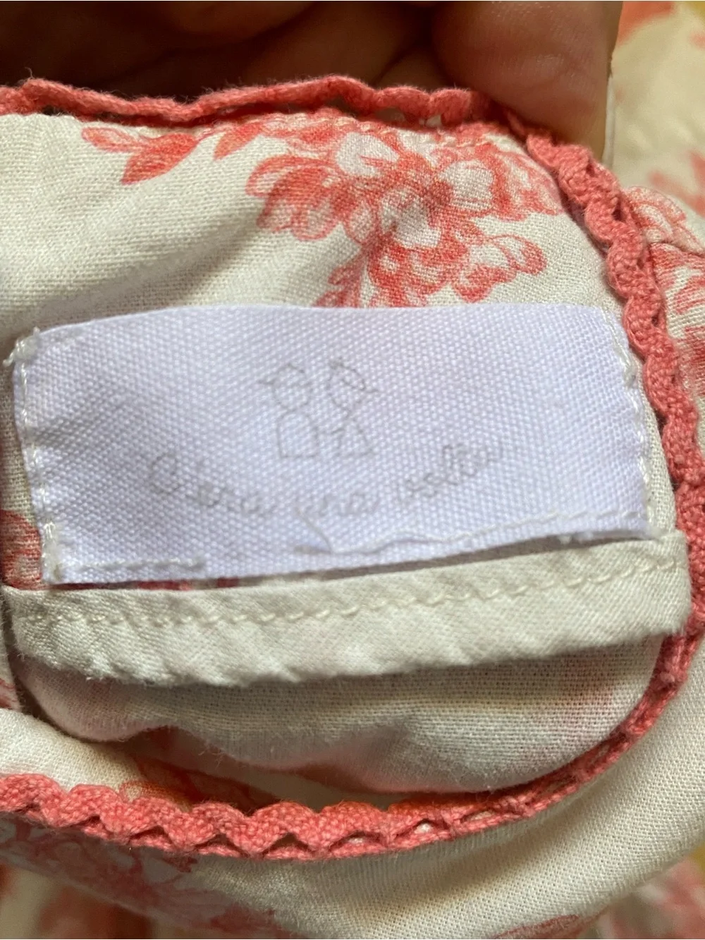 C’era una Volta Girls Pink Floral Toile Smocked Dress Size 8